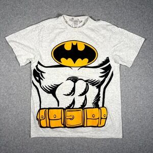DC Comics Muscle Costume T Shirt Mens Medium Heather Gray Batman Graphic Cotton
